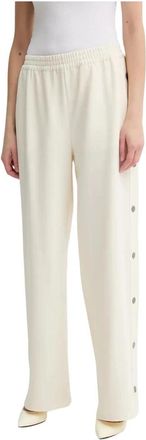 BA&SH Josta Wijde Broek - Dames - Wijde Broeken - Beige - S - Katoen - Broeken