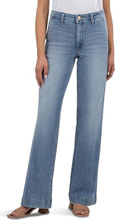 Kut from the Kloth Jodi High Rise Fab Ab Wide Leg-Slash Front Pockets Fab Ab Womens Jeans Vital with Medium Base Wash : 16