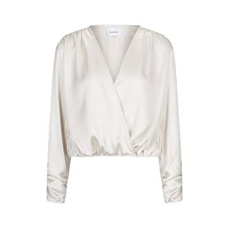 Dante6 Crazyabout Wrap Top - Dames - Blouses & Shirts - Beige - Maat: XS Satijn