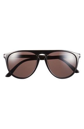 Cartier 57mm Aviator Sunglasses in Black Black Grey at Nordstrom Rack