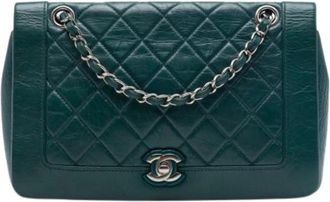 Chanel Pre-owned Bi Vintage Bag - Dames - Vintage Schoudertas - Groen - ONE Size - Leer - Vintage