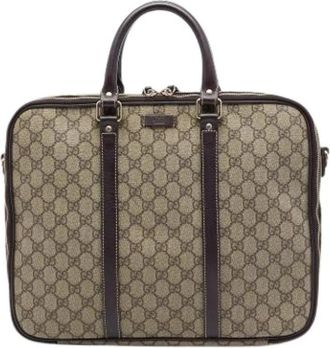 Gucci Pre-owned Business Bag - unisex - Vintage Handtas - Beige - ONE Size - Leer - Vintage