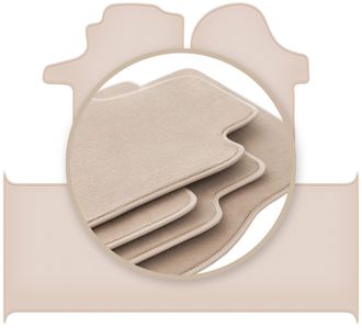 OEM Alfombrillas Premium Beige Para: Mercedes Vito W447 Furgoneta De Reparto 2014