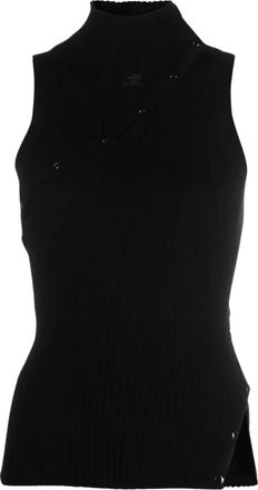Courr&egrave;ges Turtlenecks, female, Black, Size: M Knitted Turtleneck