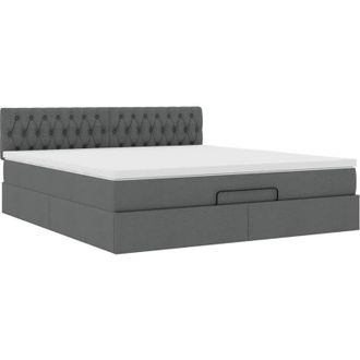 vidaXL Vidaxl - Estructura Cama Otomana Colch&oacute;n Tela Gris Oscuro 160x200 Cm