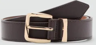 Mango Cintura fibbia rilievo cioccolato - Donna - XL - MANGO