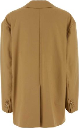 Max Mara Womens Camel Stretch Cotton Monica Blazer Miele Giacche E Gilet Jacket