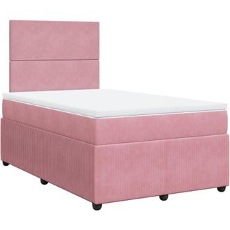 vidaXL Vidaxl - Cama Box Spring Con Colch&oacute;n Terciopelo Rosa 120x200 Cm