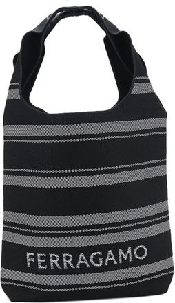 Ferragamo Black Jacquard Tote Bag (Pre-Owned)