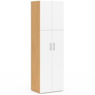IDMarket JULIANA armadio a 2 ante bianco e legno 50 cm armadio con ripiano