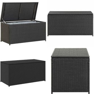 vidaXL Baule da Giardino in Polyrattan 100x50x50 cm Nero - Cassapanca in polyrattan - Armadietto da giardino
