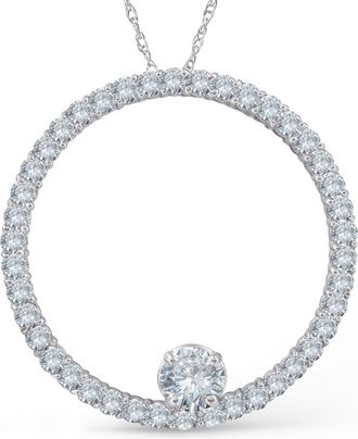 Pompeii3 1 1/2ct Circle Of Life Diamond Pendant 14K White Gold