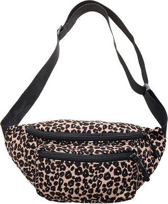 Generic Vintage Large Capacity Chest Waist Bags Fashion Women Casual Leopard Print Classical Waist Pack Chest Bag (Camel)