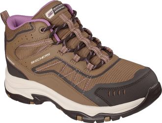 Skechers Trego Ashaway Lederen Dames Wandelschoenen Tan/Bruin