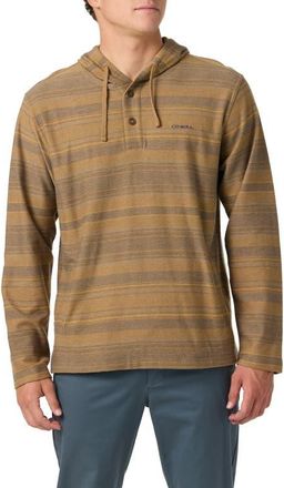 O'Neill Bavaro Blanket Stripe Hoodie in Khaki at Nordstrom, Size Large