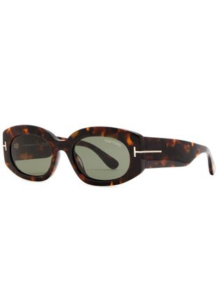 Tom Ford Cielle Oval-frame Sunglasses - Brown Havana - One Size