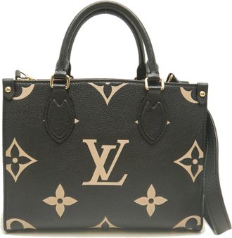 Louis Vuitton Noir Leather Tote Bag (Pre-Owned)