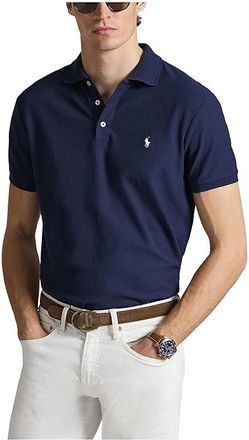 Polo Ralph Lauren Custom Slim Fit Honeycomb-Mesh Polo Mens Clothing Cruise Navy : 2XL, Cotton