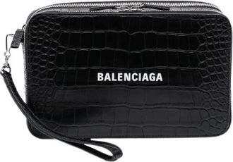 Balenciaga Pre-owned Clutches, female, Black, Size: ONE SIZE Pre-owned Vintage Leather Clutch