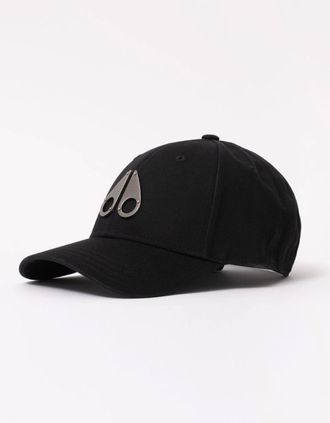 Moose Knuckles Mens Moose Knuckles Front Logo Icon Cap - Black/Nickel Logo 282 - Size: ONE size