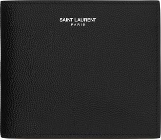 Saint Laurent PARIS EAST / WEST WALLET WITH PURSE BLACK TEXTURED LEATHER - Saint Laurent - Man