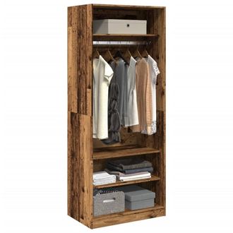 Berkfield Home Wardrobe Old Wood 80x50x200 cm Engineered Wood in Brown | Size: 80 x 50 x 200 cm