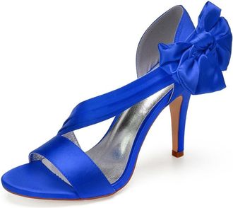 Generic Womens High Heels Sexy Open Toe Heels Wedding Shoes Summer Stiletto Sandals Bridal Shoes 10.5Cm,Blue,3 UK