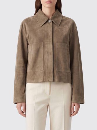 Joseph Giacca a camicia in pelle scamosciata con tasche a toppa