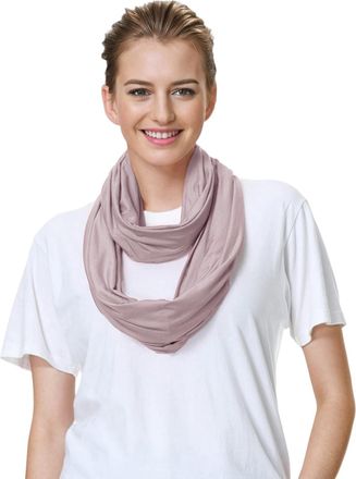 Lina & Lily Premium Modal Jersey Knit Womens Infinity Scarf Snood Lightweight (Nude Pink)
