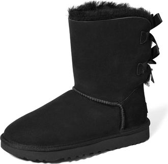 UGG Womens Bailey Bow II Classic Boot, Black, 5 UK