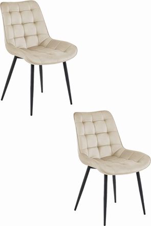 OEM Silla Bera - Terciopelo Beige/patas Negras X 2