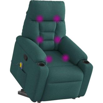 vidaXL Vidaxl - Silla De Masaje Reclinable De Pie De Tela Verde Oscura