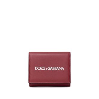 Dolce & Gabbana Mens Red Calfskin Wallet Leather - One Size