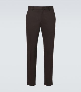 Ermenegildo Zegna Pantalones slim de algod&oacute;n y cachemir