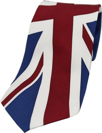 David Van Hagen Mens Union Jack Silk Tie - Blue/Red/White
