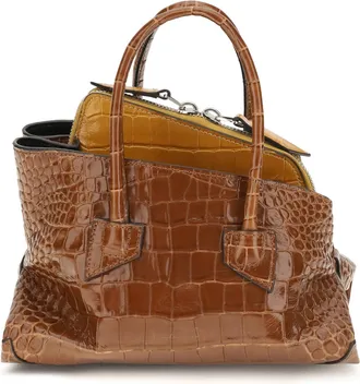 The Attico Womens Mini Handbag La Passeggiata Leather Brown Calf Handbags Hand Bags