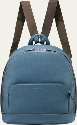 Giorgio Armani Mens Tumbled Calf Leather Backpack
