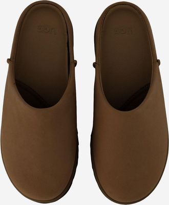UGG Womens Leather Clogs Otzo Brown And Rubber Shoe