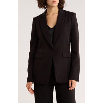 DKNY One-Button Suit Blazer in Black at Nordstrom Rack, Size 18 (Similar To 14W)