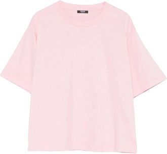 Versace Bedrukt katoenen jersey T-shirt - Dames - T-shirts - Roze - M - Katoen - Tops