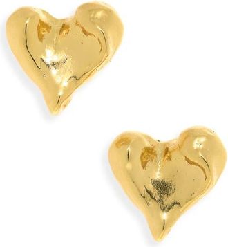 Karine Sultan Molten Heart Stud Earrings in Gold at Nordstrom