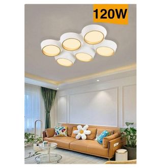 Trade Shop Trade Shop Traesio - Trade Shop - Plafoniera A Led 120 W Soffitto 6 Cerchi Irregolari Luce 4000k 6500k 3000k C51-b