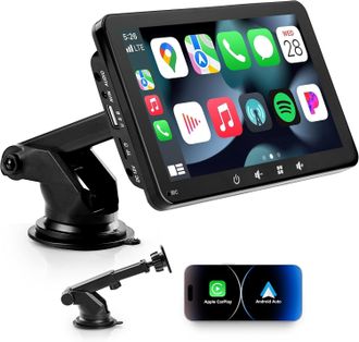 OEM Pantalla Autom&aacute;tica Compatible Con Carplay Y Android Auto, Radio Con Conexi&oacute;n Inal&aacute;mbrica, Pantalla T&aacute;ctil Ips Port&aacute;til De 7 Pulgadas Y 1080p Con Andr