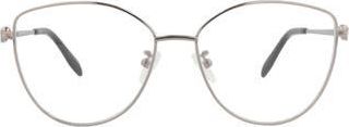 Alexander McQueen 57mm Cat Eye Reading Glasses in Ruthenium Transparent at Nordstrom Rack