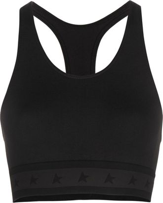 Golden Goose logo-underband racerback crop top - women - Spandex/Elastane/Polypropylene/Polyamide - L/XL - Black