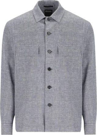 Ermenegildo Zegna Grey Regular Solid Shirt