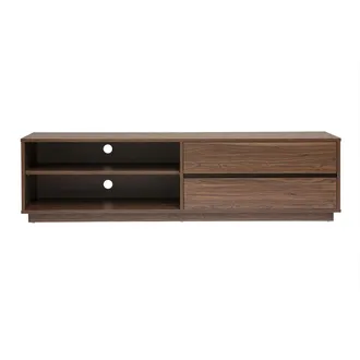 Miliboo Mueble De Tv Acabado En Madera Oscura Nogal 2 Cajones L160 Cm Madero