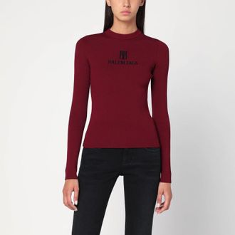 Balenciaga Ribbed burgundy Nano BB sweater
