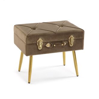 VERSA Banco pie de cama de estilo cl&aacute;sico en madera aglomerada marr&oacute;n