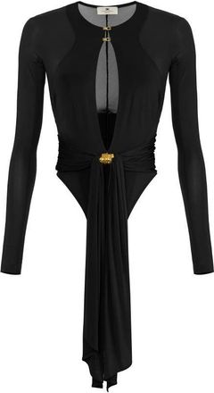 Elisabetta Franchi Tops, Dames, Zwart, M, Bodysuit met juweeldetail
